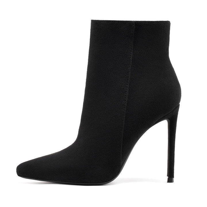 Shavy Women's Pointed Toe Ankle Boots - 4" Stiletto Heel Faux Suede Booties - Gotaar