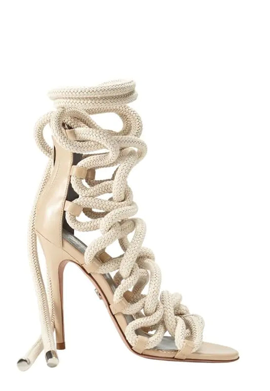 MissHeel Rope Heels - Lace Up Gladiator Stiletto High Heel Sandals for Women
