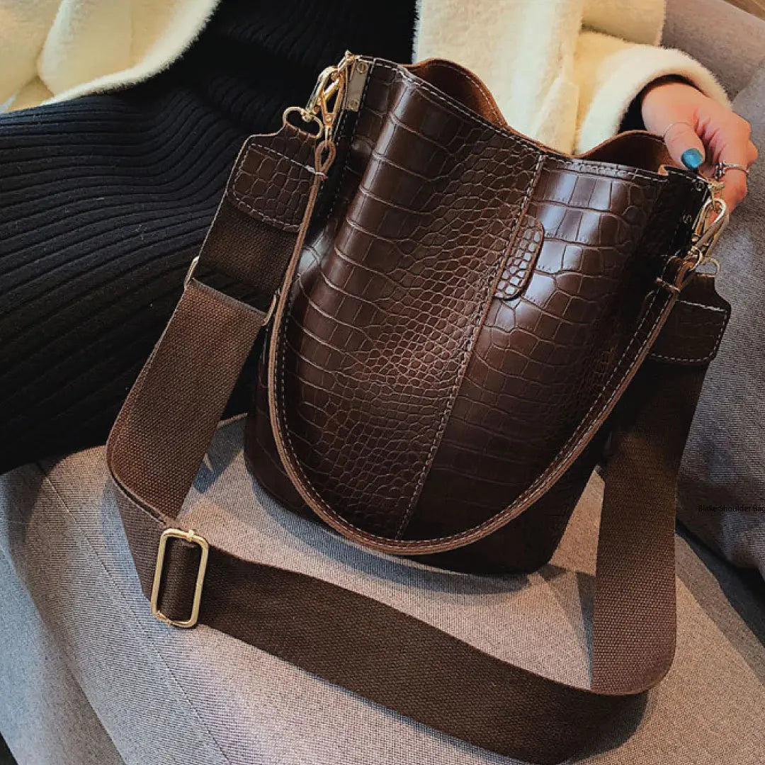Blake Vegan Croc Shoulder Bag