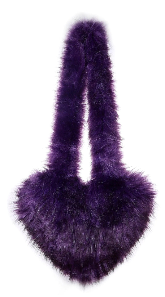Chic Faux Fur Heart Crossbody - Premium Heart-Shaped Handbag