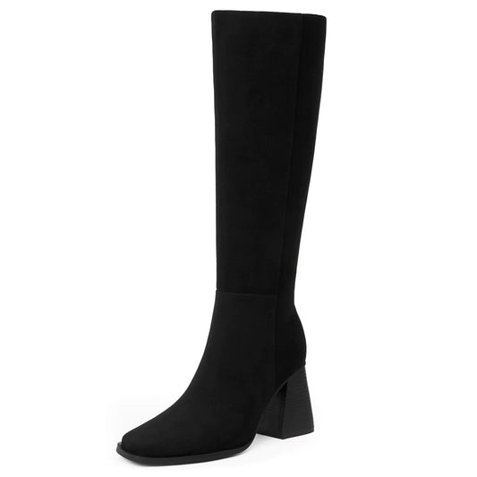 Sleek Easyfox Square Toe Knee Boots
