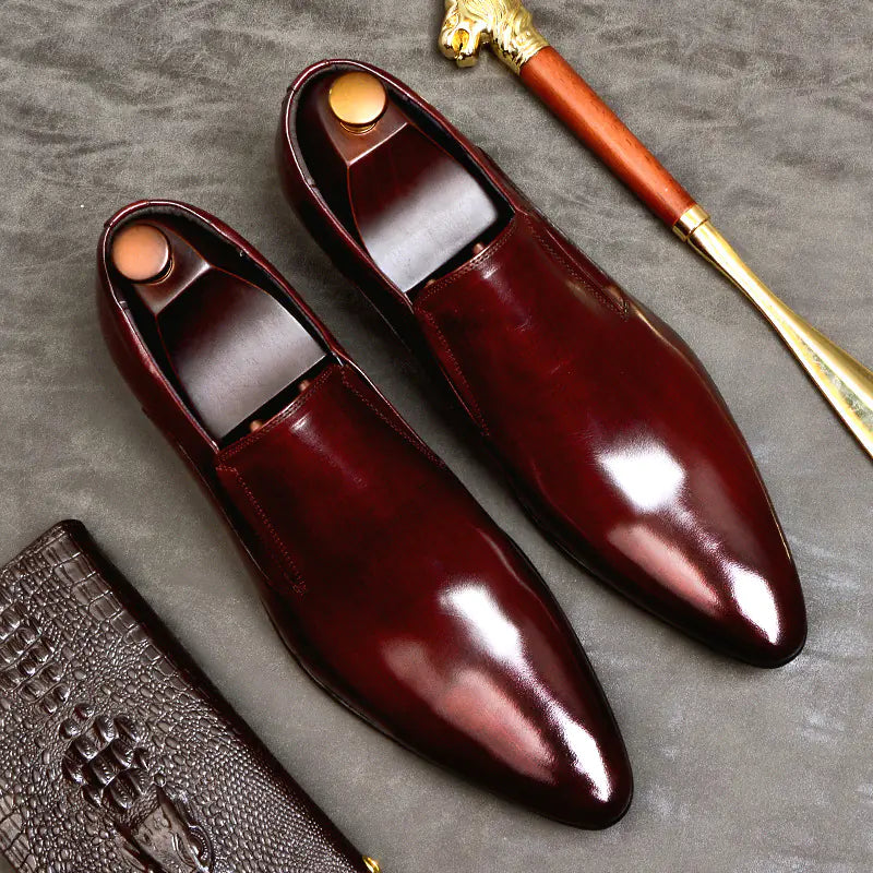 Men's Genuine Leather Business Casual Shoes - Anti-Slip Dress Shoes