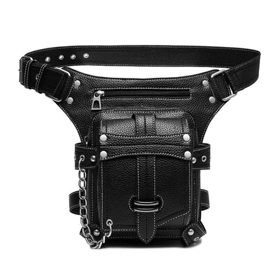 Multi-Wear Vintage Gothic Steampunk Bag - Leather Waist Crossbody Shoulder Bag