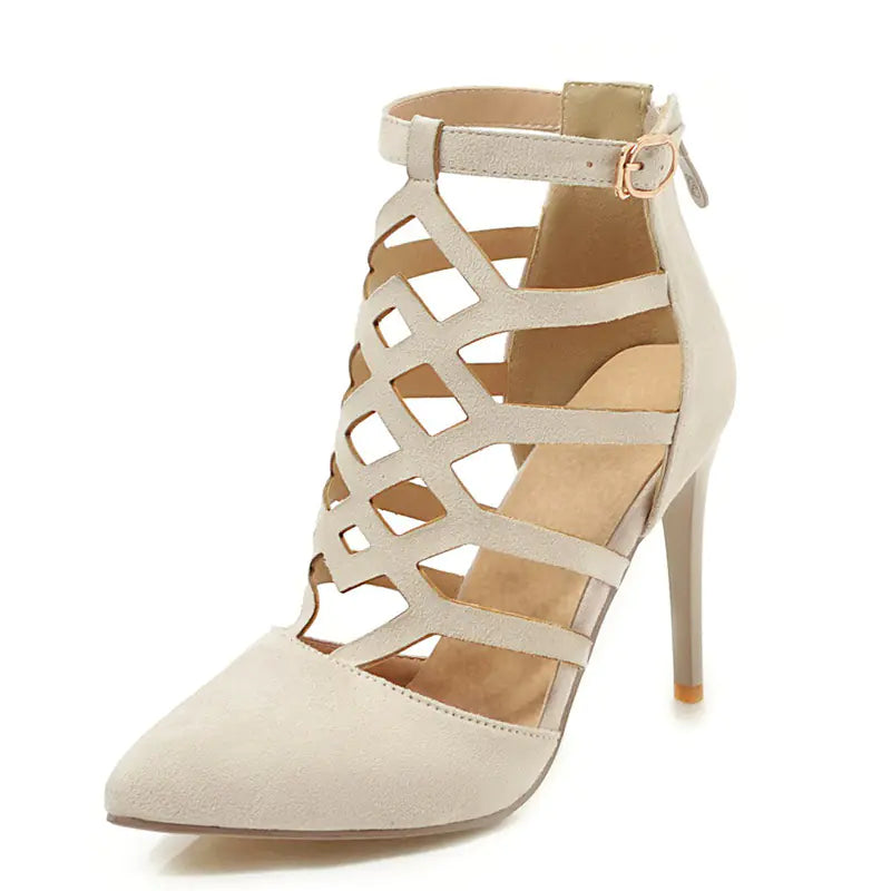 New Women's High Heel Hollow Roman Sandals (Size 43)