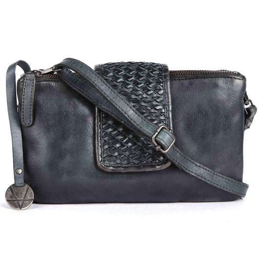 VILENCA HOLLAND Elegant Leather Crossbody Bag - Woven Design with Adjustable Strap