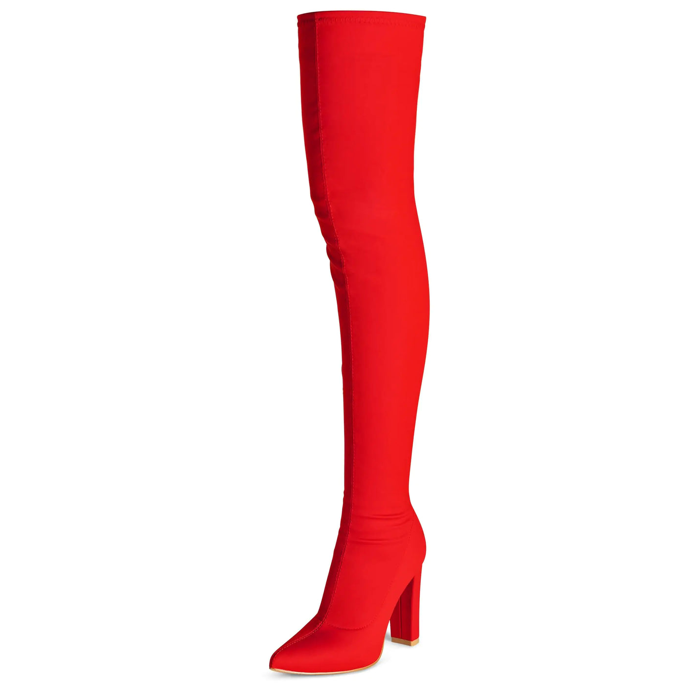 Sexrosly Women's Thigh High Boots - Chunky Heel Over-the-Knee Stretch Boots
