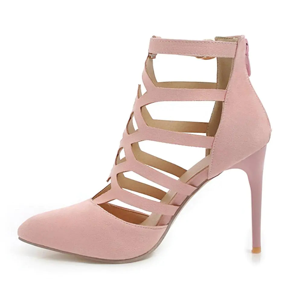 New Women's High Heel Hollow Roman Sandals (Size 43)