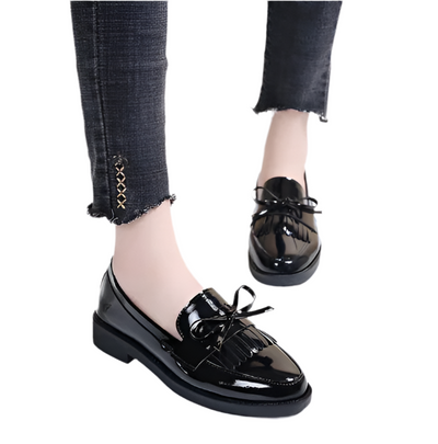 Casual Leather Shoes, British Style, Large Size for Women - Gotaar