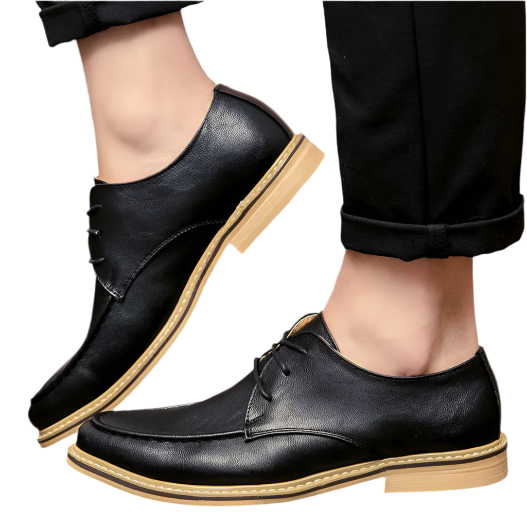 Men's Pointed Toe Leather Dress Shoes - Stylish Retro Oxford Shoes for Spring/Fall