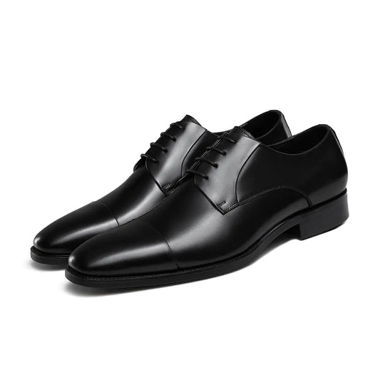 GIFENNSE Men's Leather Oxford Dress Shoes - Black Formal Shoes - Gotaar