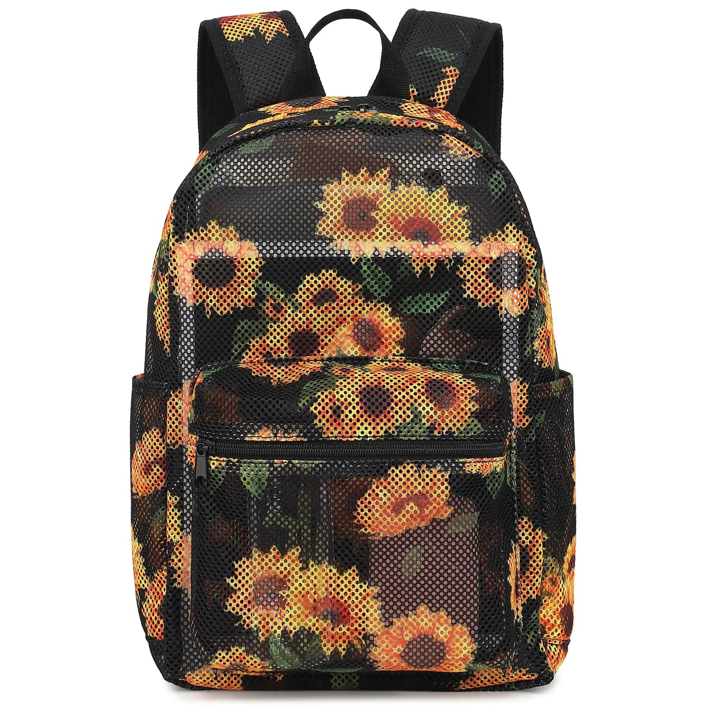 Sunflower Mesh Backpack - Semi-Transparent School & Beach Bag