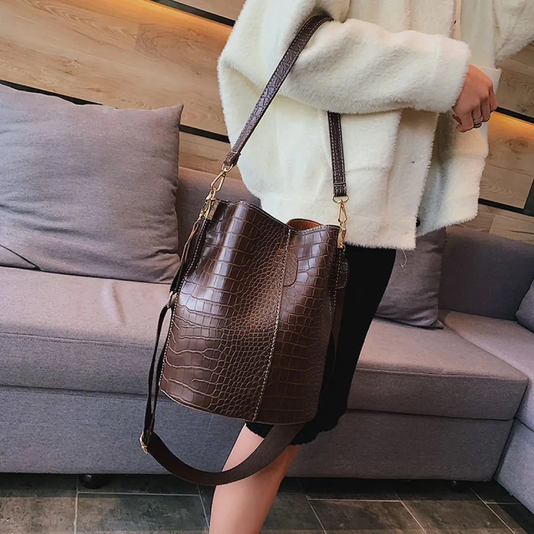 Blake Vegan Croc Shoulder Bag