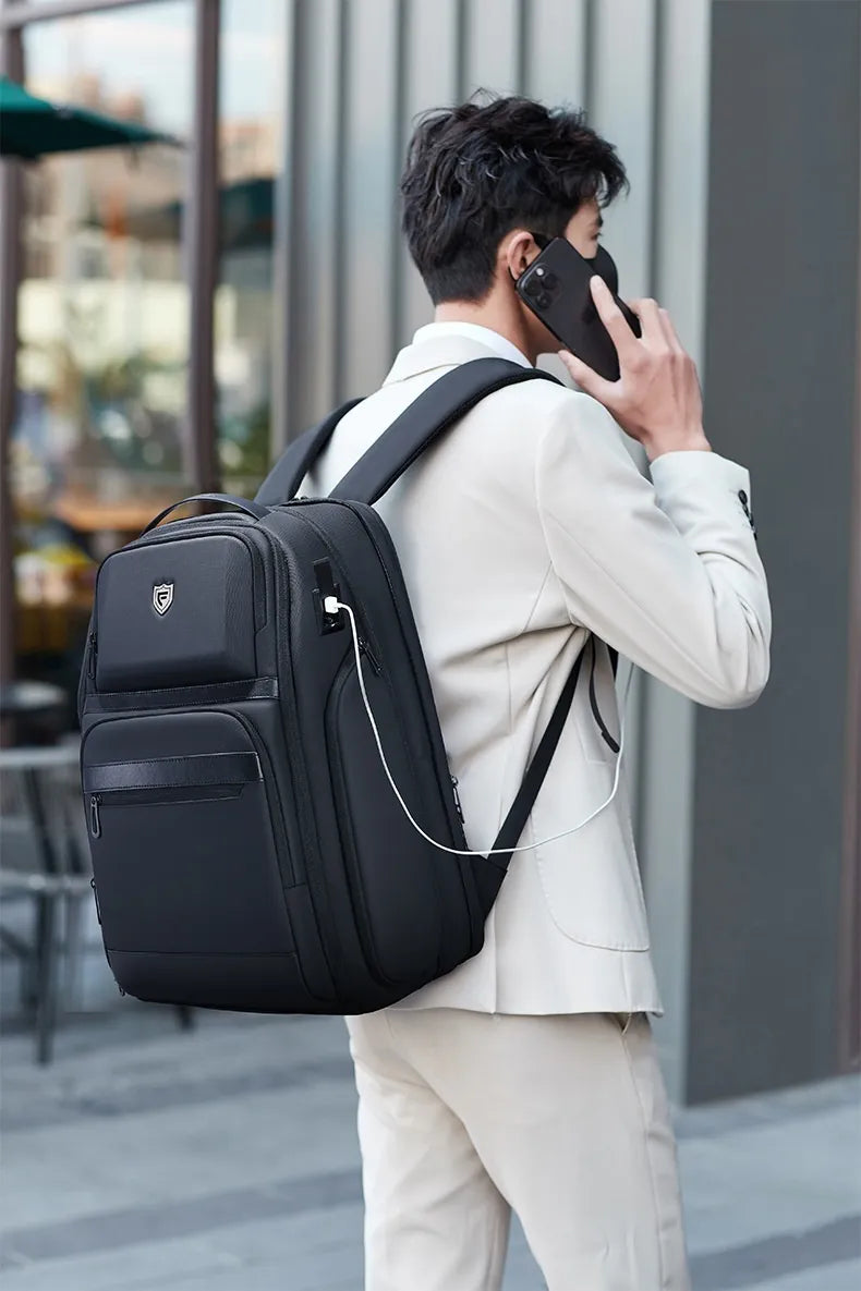 Business Casual Large Capacity Scalable Business Trip Travel Laptop Bag Backpack Men