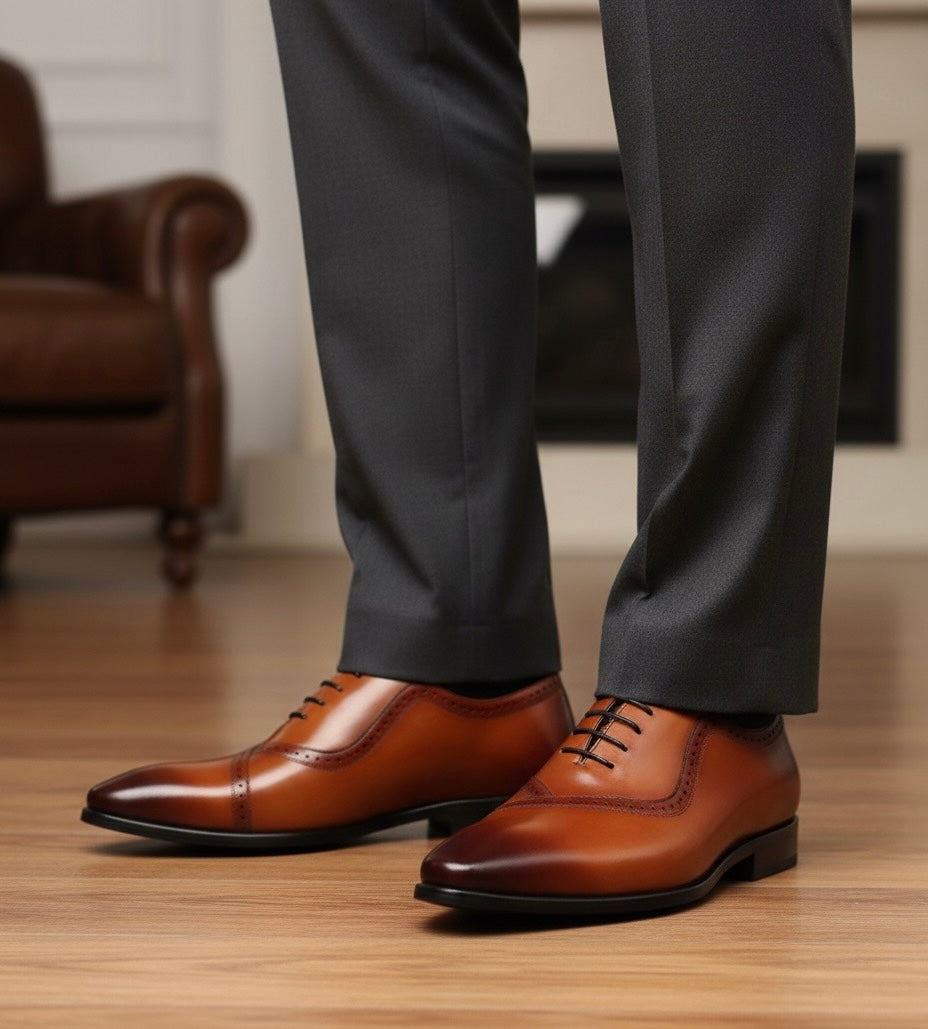 Georgio Leather Oxford Business Shoes - Premium Men's Dress Shoes | Formal & Casual