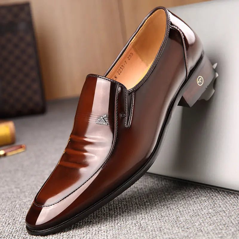 REEHEMES Men's Leather Dress Shoes - British Style Oxford Loafers | Formal & Casual