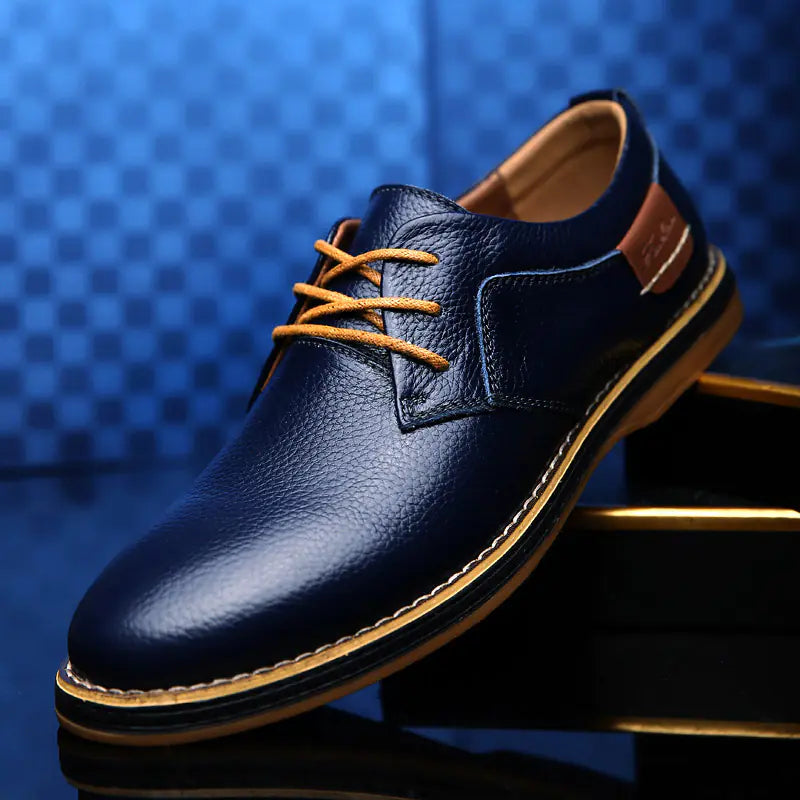 Men's Casual Leather Dress Shoes - British Style Oxford Loafers | Versatile & Stylish