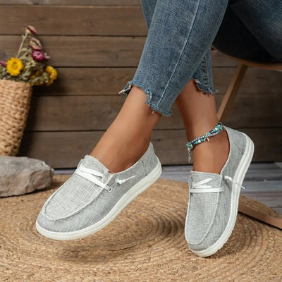 Women's Lightweight Canvas Slip-On Shoes - Casual Comfort Sneakers