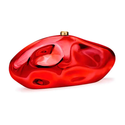 Red Acrylic Shell Evening Clutch