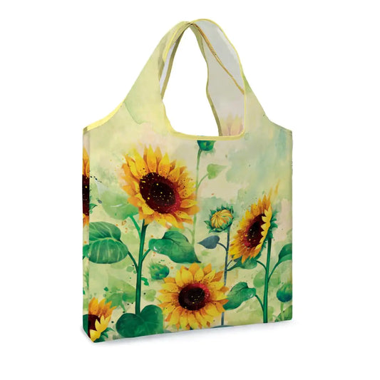 WIRESTER Reusable Sunflower Tote Bag - Foldable Shopping Beach Bag