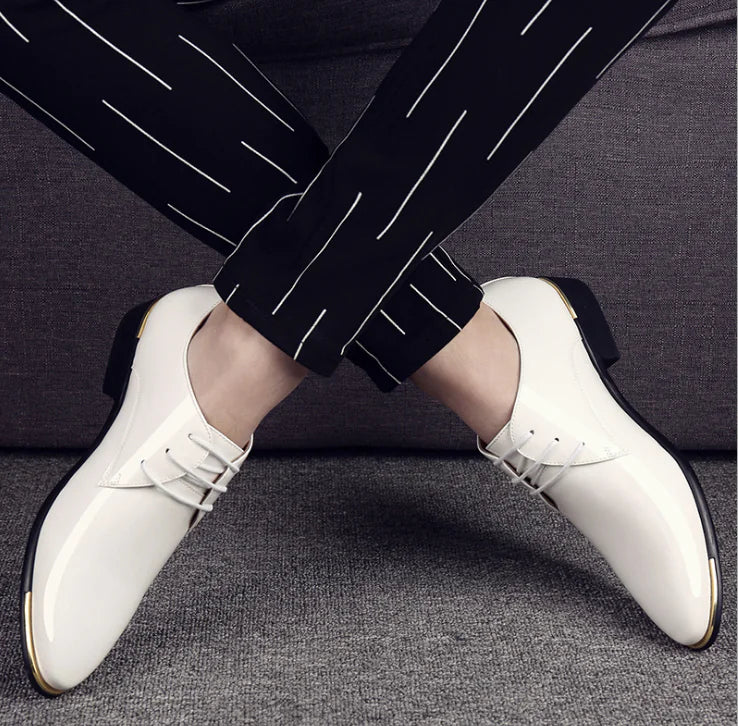 Men's Business Leather Shoes - Casual British Lace-Ups