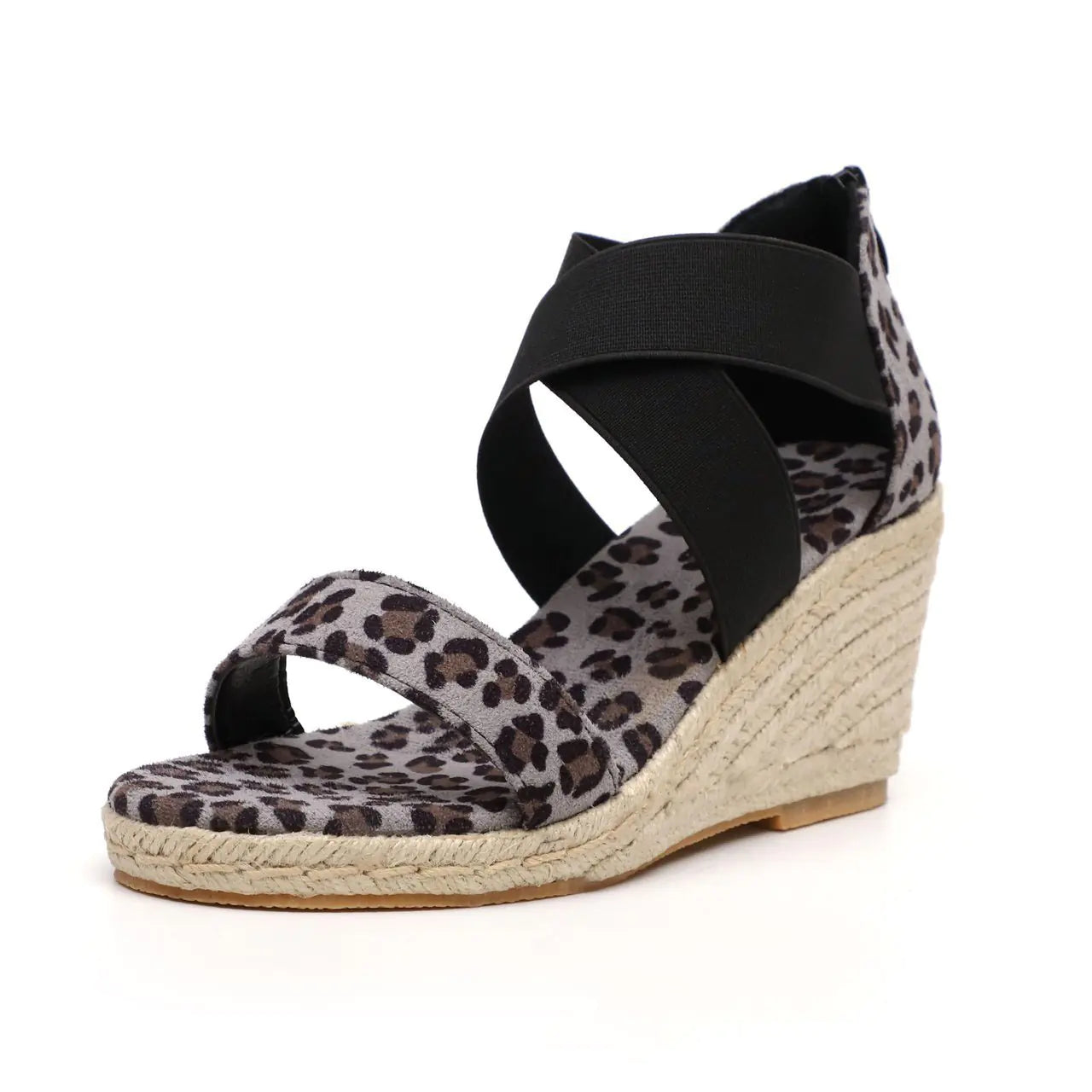 Trendy Elastic Roman Sandals with Slope Heel