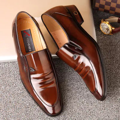 REEHEMES Men's Leather Dress Shoes - British Style Oxford Loafers | Formal & Casual