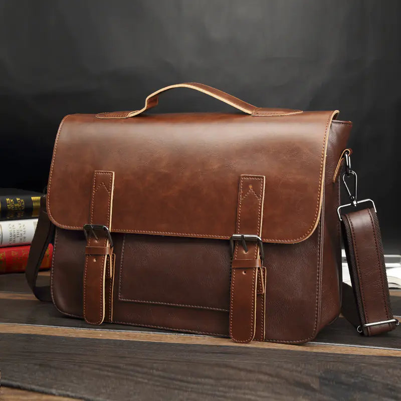 Vintage PU Leather Shoulder Bag for Men