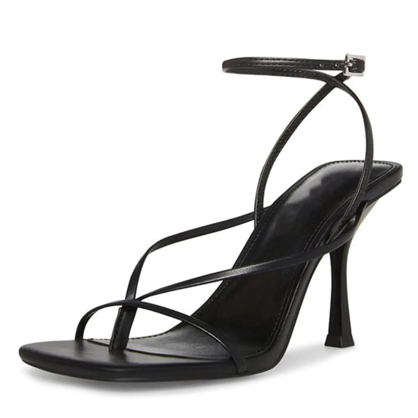 Olomisa Strappy Heels - Square Toe Thong Stiletto Ankle Strap Sandals for Women