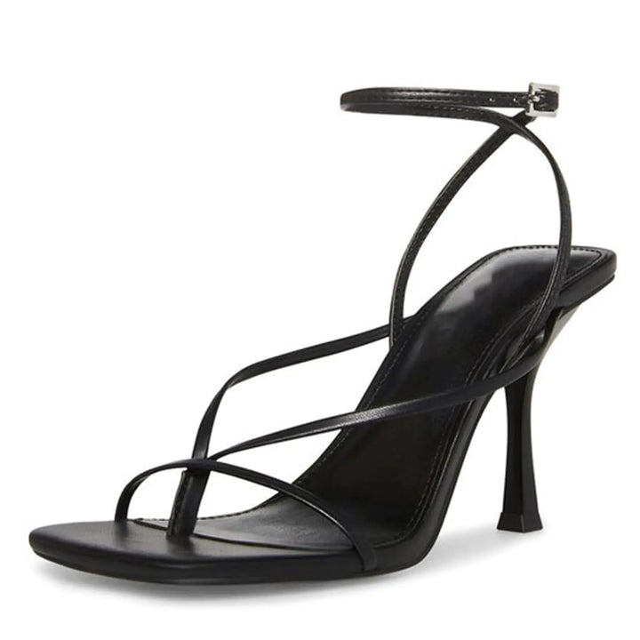 Olomisa Strappy Heels - Square Toe Thong Stiletto Ankle Strap Sandals for Women - Gotaar
