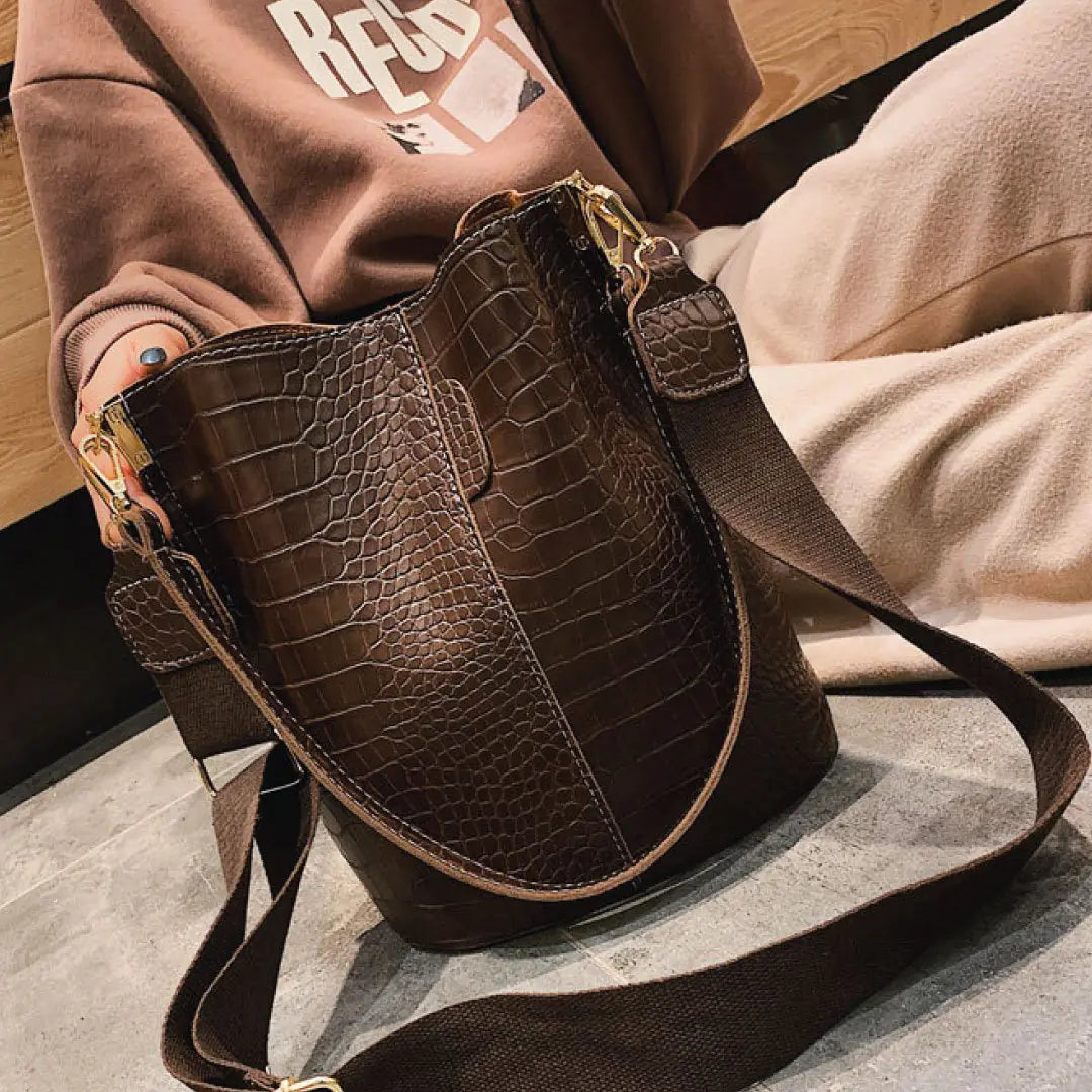 Blake Vegan Croc Shoulder Bag