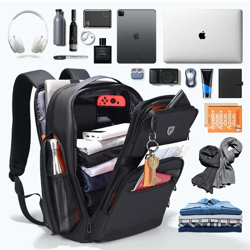 Business Casual Large Capacity Scalable Business Trip Travel Laptop Bag Backpack Men