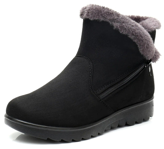 DADAWEN Women's Cozy Fur-Lined Winter Snow Boots - 4.72" Shaft Waterproof Boots