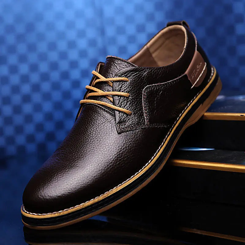 Men's Casual Leather Dress Shoes - British Style Oxford Loafers | Versatile & Stylish