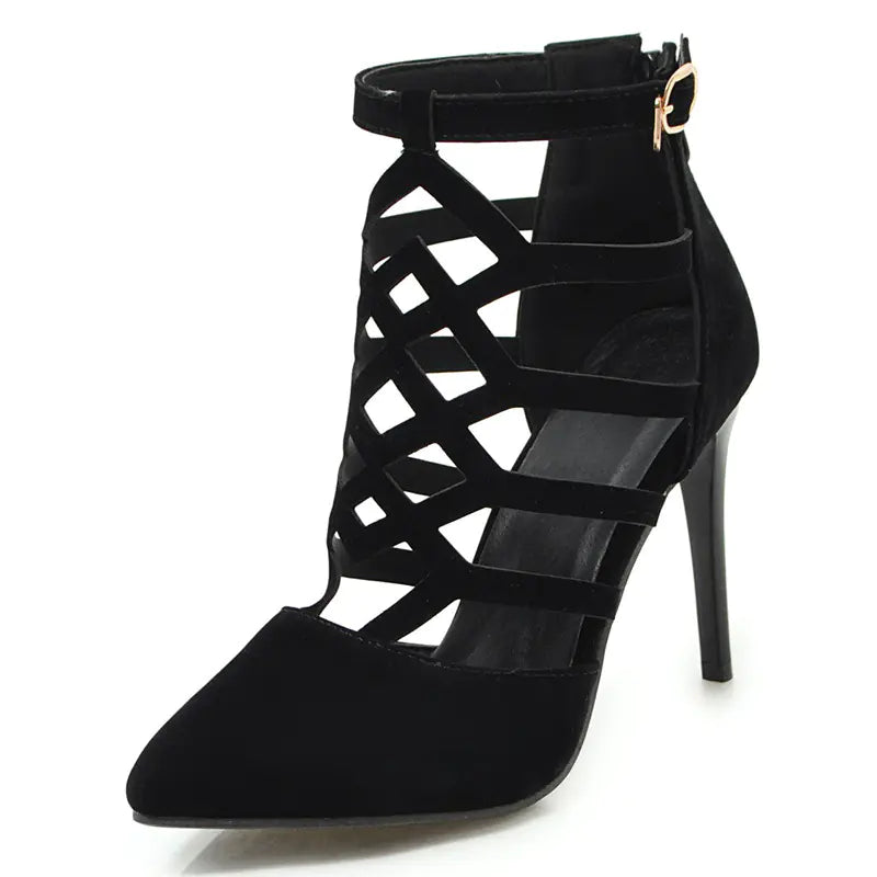 New Women's High Heel Hollow Roman Sandals (Size 43)
