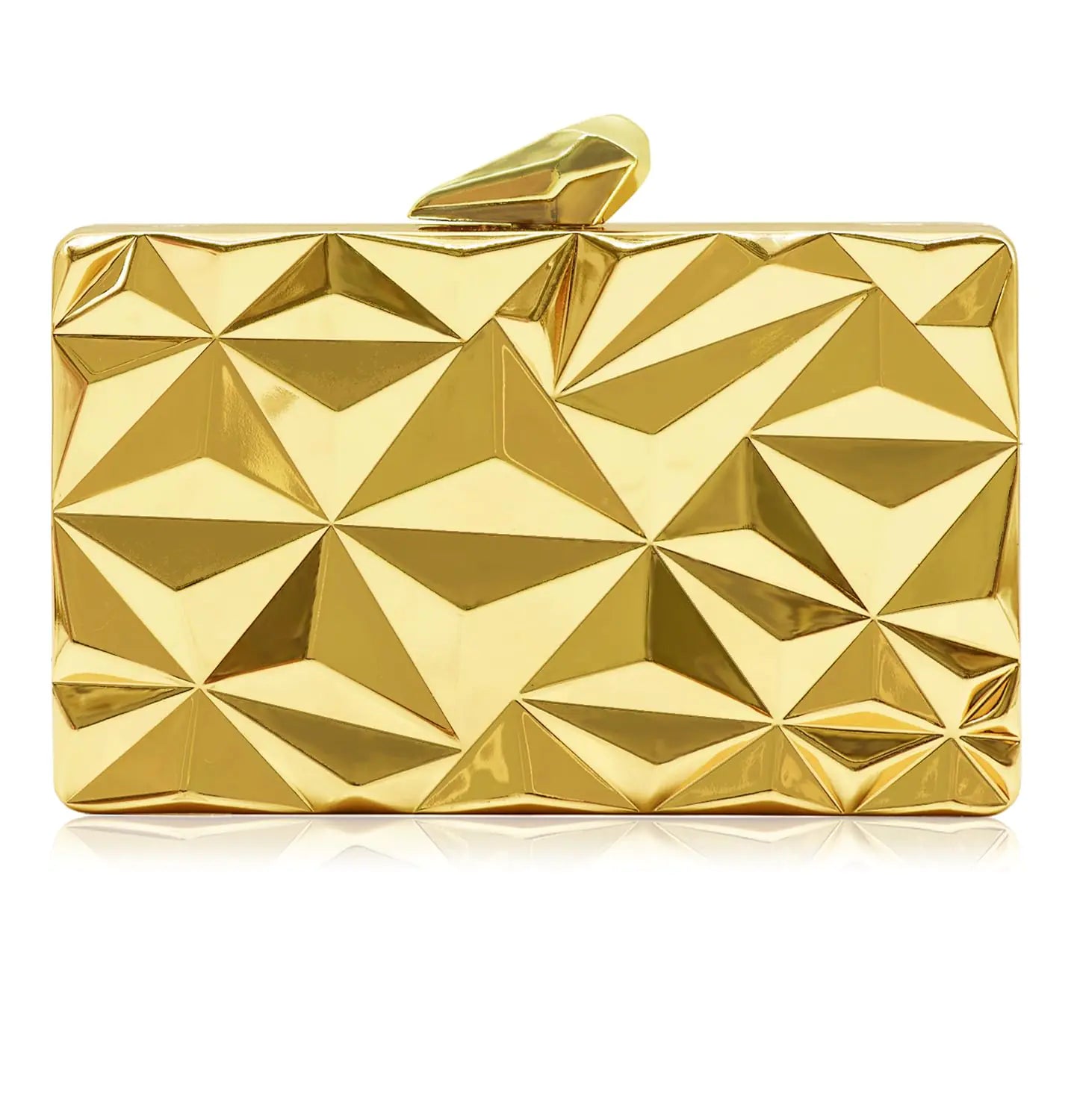 Milisente Gold Geometric Evening Clutch