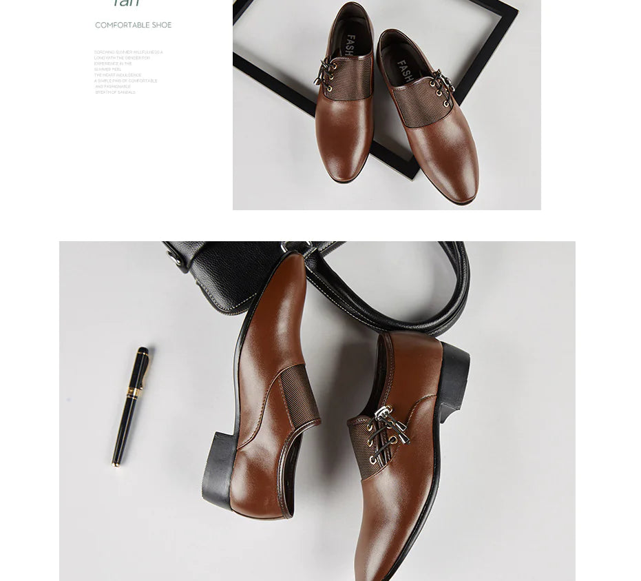 Men's Versatile Leather Shoes - Casual to Formal Footwear